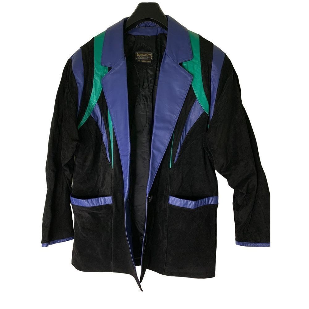 Vintage Leather City Jacket Suede Black Jacket Women's size 12